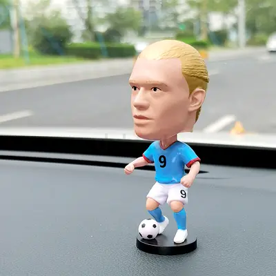 Erling Haaland Bobblehead – Norway Star #9 – Manchester City Blue Jersey – Gift for Football Fans