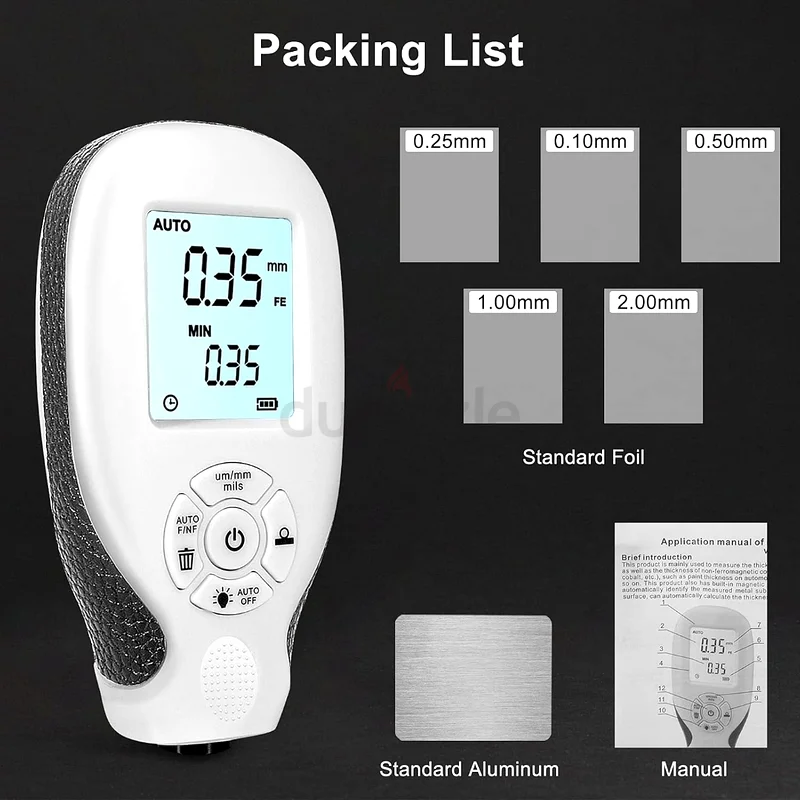Eacam 0-2000UM Thickness Gauge High Precise LCD Digital Automobile Film Thickness Meter Car Paint Co63263524278659114