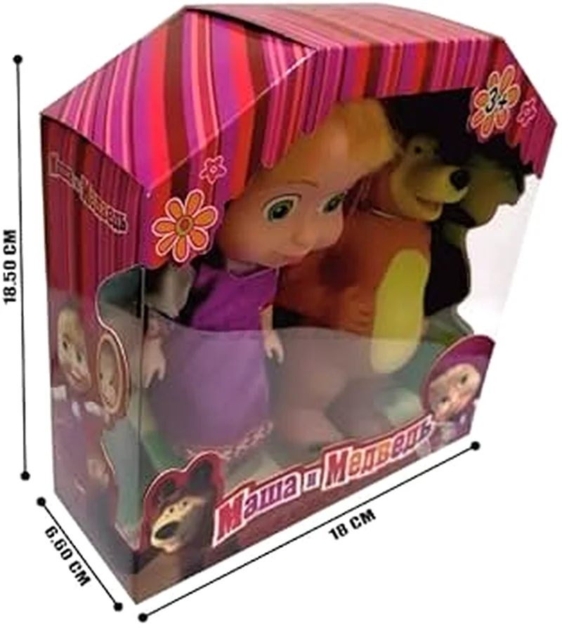 Masha and the Bear Doll Set – 2 Figures in Box – 18.5 cm Collectible Toy Gift for Kids Cartoon63208383272323111