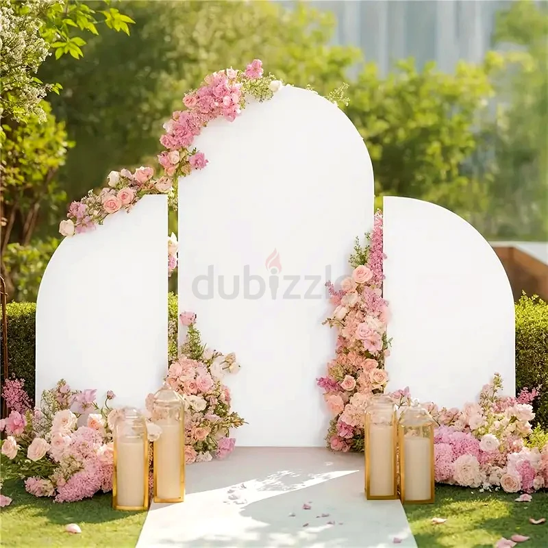 Custom Arch Backdrop Stand Cover Set of 3, Wedding Arch Cover, Double Sided Round63443057297155114