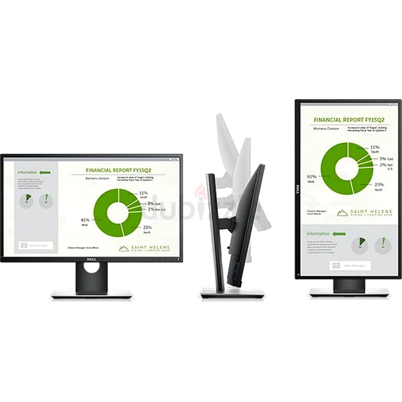 دِل P2417 بحجم 24 بوصة - إطار ضيق (مُدخلات DisplayPort + HDMI + VGA) شاشة IPS احترافية بتقنية LED63265096732162113