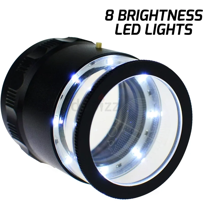 ANOPLUS Scale Loupe Magnifier 10X Magnification with 8 LED Lights632426842867221121