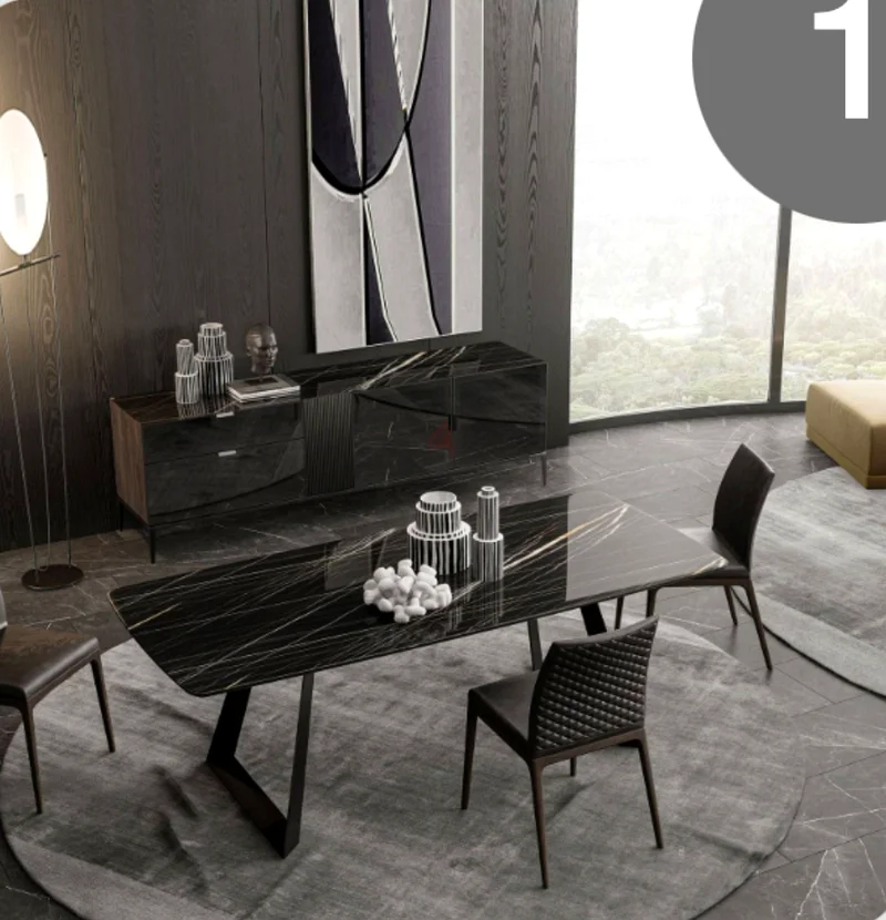 مجموعة طاولة طعام أنيقة - تصميم عصري وأملس62864708792963111