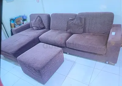 Cozy and Stylish L-Shaped Sofa with Ottoman