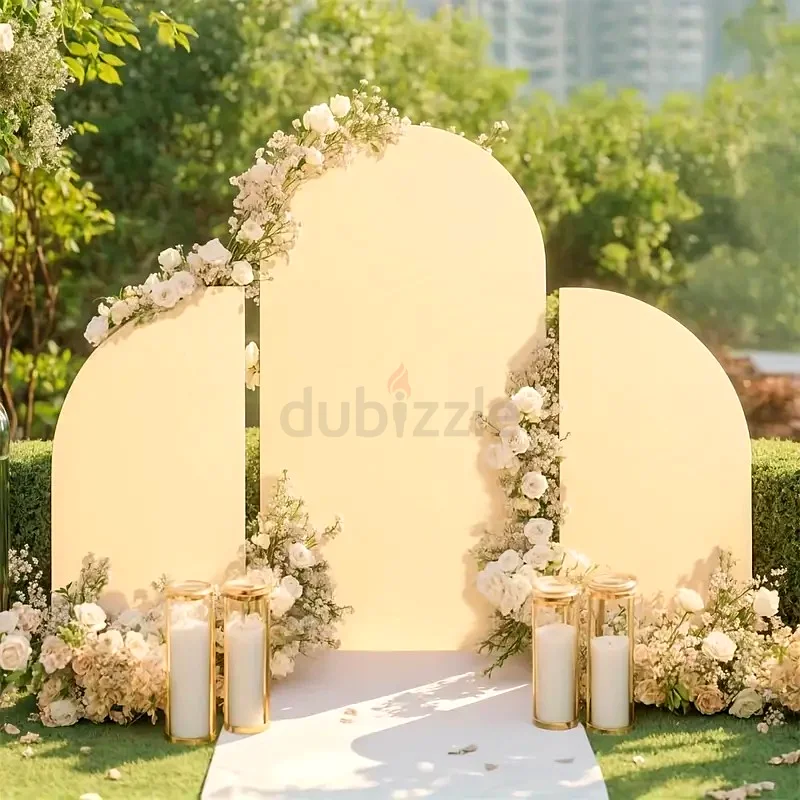 Custom Arch Backdrop Stand Cover Set of 3, Wedding Arch Cover, Double Sided Round63443057297155111
