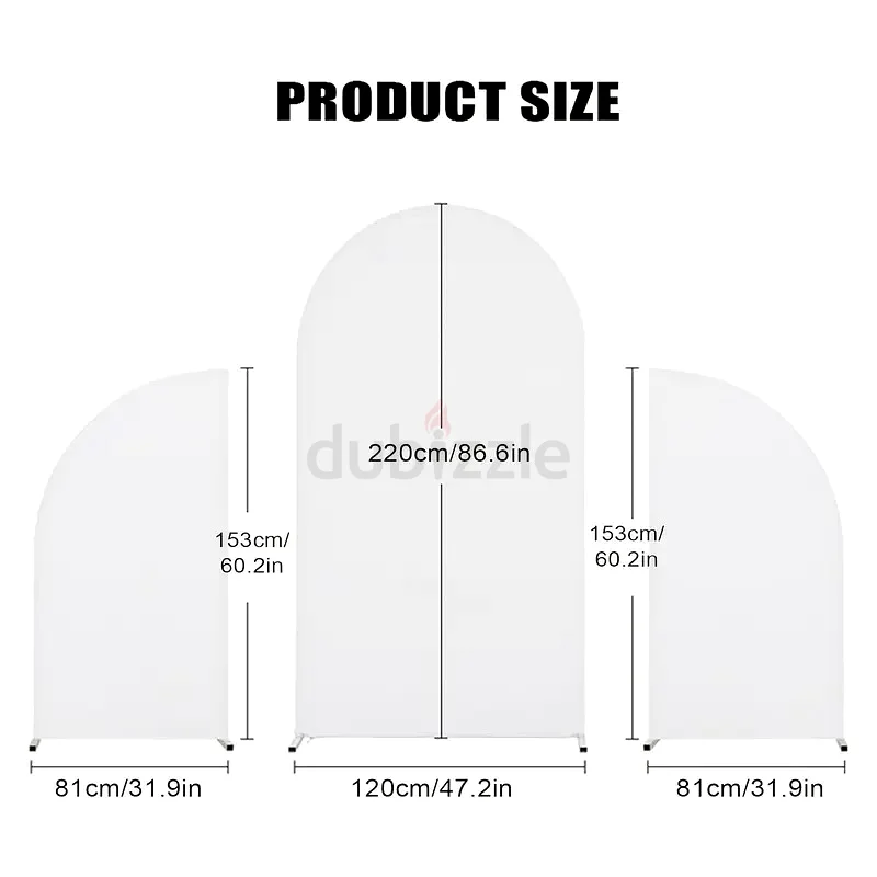 Custom Arch Backdrop Stand Cover Set of 3, Wedding Arch Cover, Double Sided Round63443057297155113