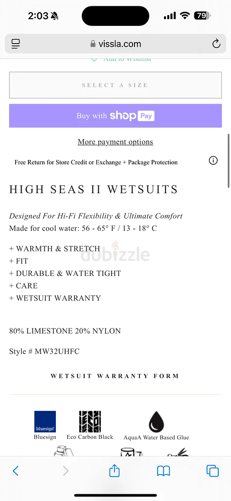 Vissla High Seas II 3/2 Perfect condition Amazing Price63242691409794114