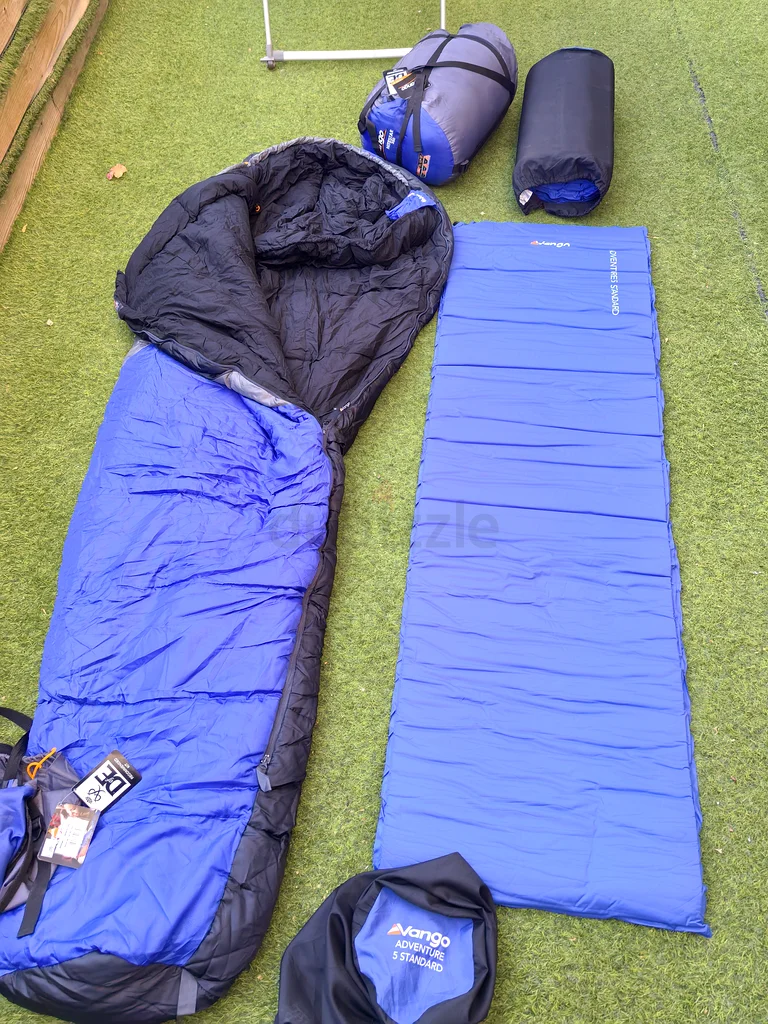 Cozy Vango Adventure 5 Standard Sleeping Bag and Vango Self inflatable Mat for Outdoor Enthusiasts.63171311612802111