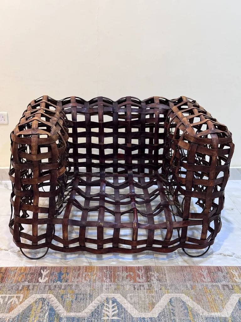 Vintage leather strap arm chair62865808677762114