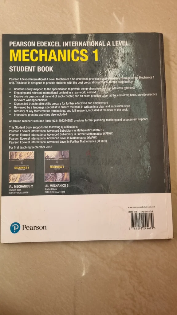مستوى بيرسون إديكسل الدولي في الميكانيكا 1 كتاب الطالب62935676494081111