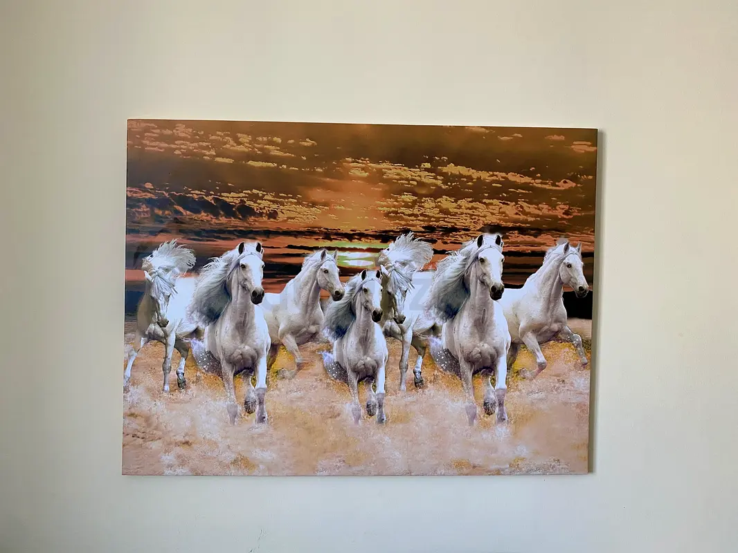 Frameless Canvas Poster Running Horses