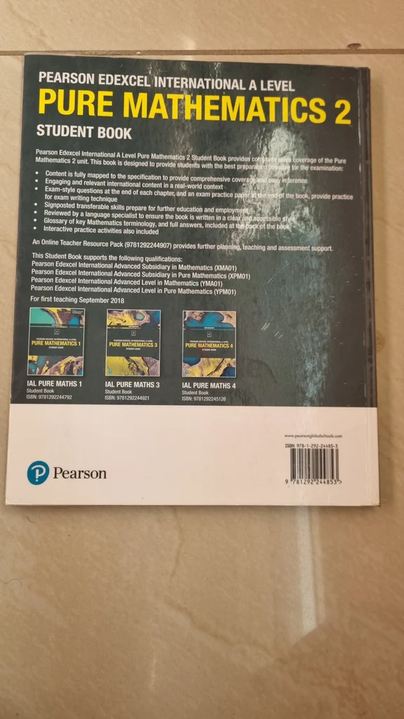 مستوى بيرسون إديكسيل الدولي في الرياضيات البحتة 2 كتاب الطالب62935676488451111