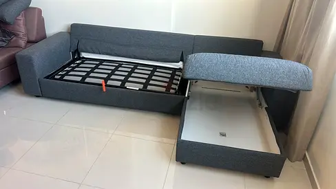 sofa bed dark grey ikea vimle