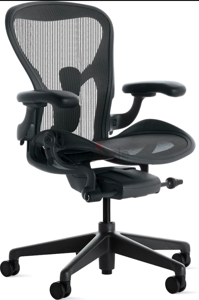 Herman Miller Aeron Remastered Office Chair Size B, Contemporary Style, Graphite Color, Pellicle Mat63217823626371111