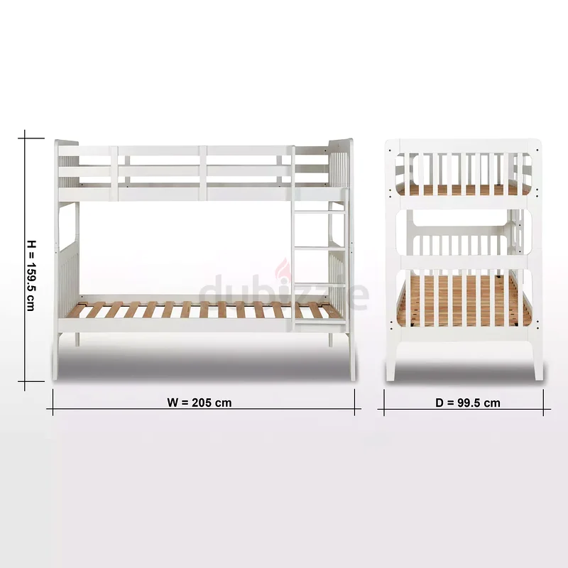 Stylish  Spacious Wooden Bunk Bed for Kids with 2 Mattresses 90*20062863820240258111