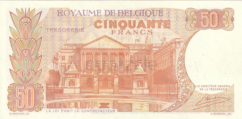 بلجيكا ورقة نقدية 50 فرنك 196662929655264387111