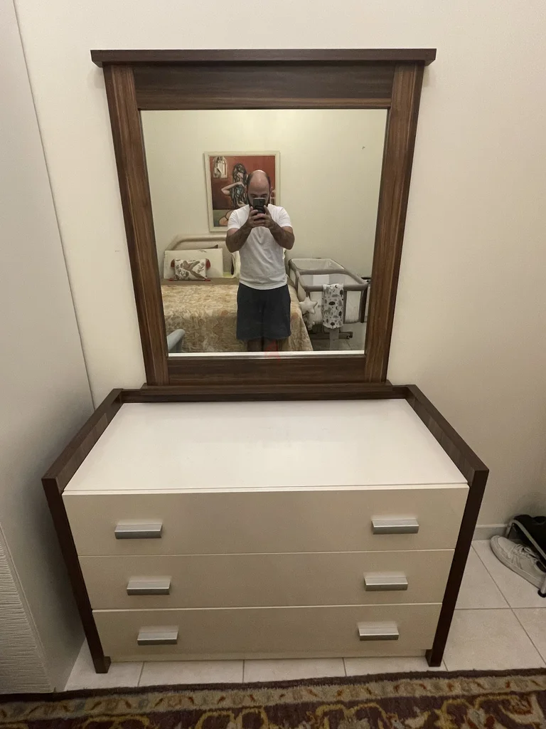 Elegant Dresser with Mirror and Bedside Table - the perfect bedroom set of 3 items!62863820246531114