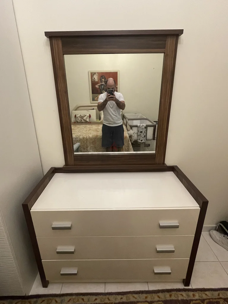 Elegant Dresser with Mirror and Bedside Table - the perfect bedroom set of 3 items!62863820246531111