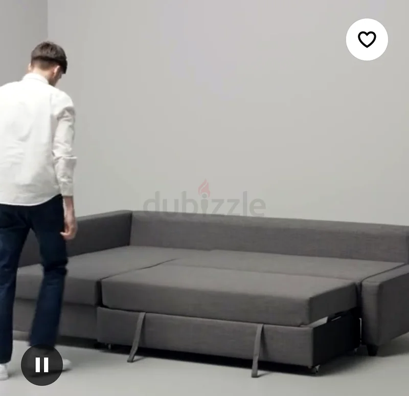 Ikea Gray Convertible Sofabed - with extra storage space62866836898051111