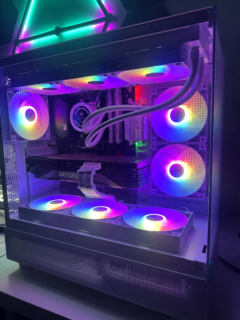 كمبيوتر أبيض Ryzen 7 5800X RTX 3080 لألعاب الفيديو وتحليل الرسومات62930652036610113