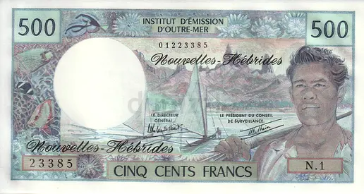 NEW HEBRIDES 500 FRANCS BANKNOTE 1979