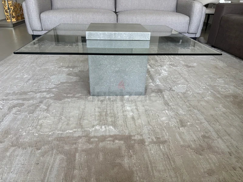 طاولة قهوة عصرية وطاولة جانبية مطابقة بسطح زجاجي63179863376386111