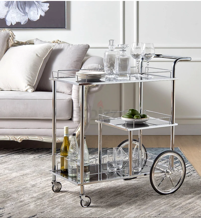 Chic Silver Serving Cart for Elegant Entertaining62863819499650111