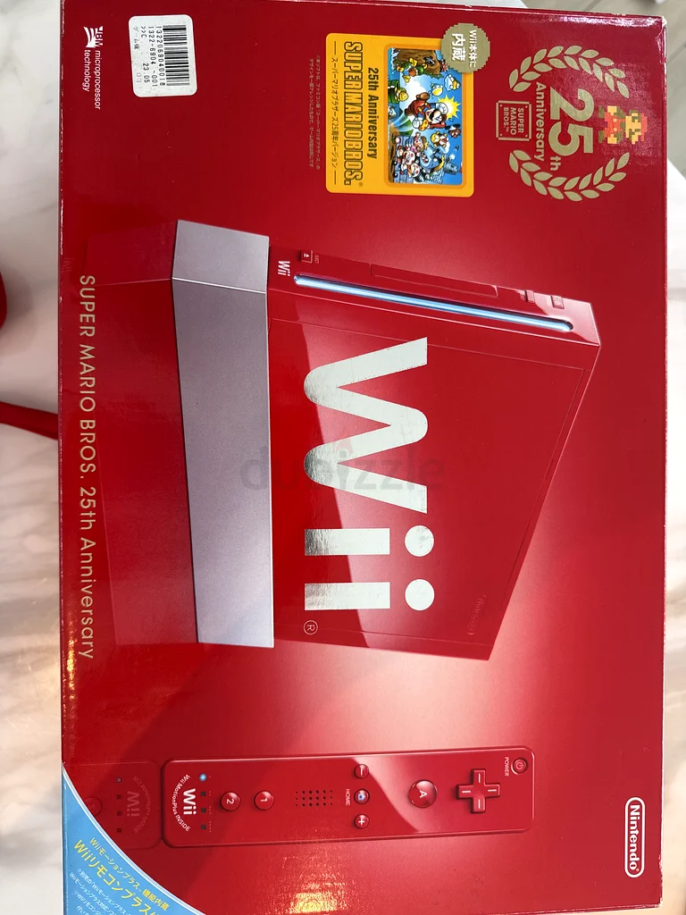 الطبعة المحدودة لعيد ميلاد الـ25، وحدة Wii باللون الأحمر مع صندوق *نادرة*62935676330114113