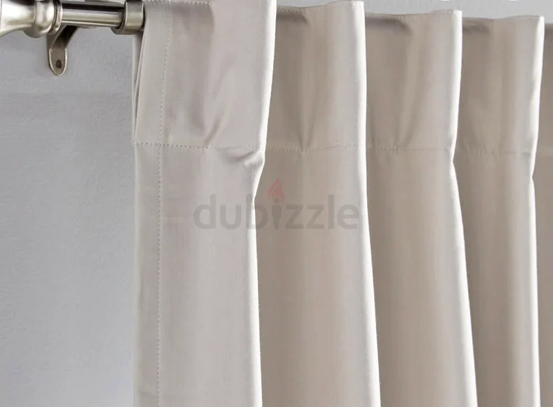 Home Centre Stella Coated 2-Piece Blackout Curtain Set - 140x300 cm Beige63222346016642112