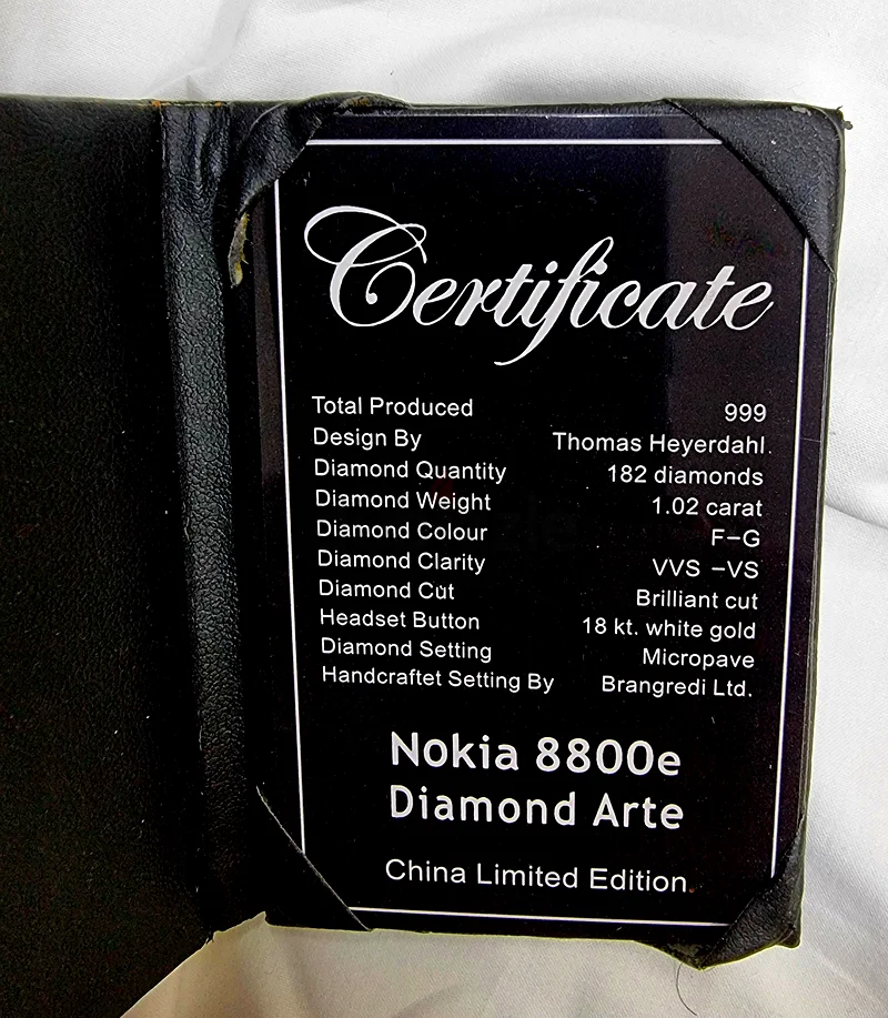 Rare Nokia 8800e Diamond Arte - Limited Edition! GEM. Certifiat included62863822976258111