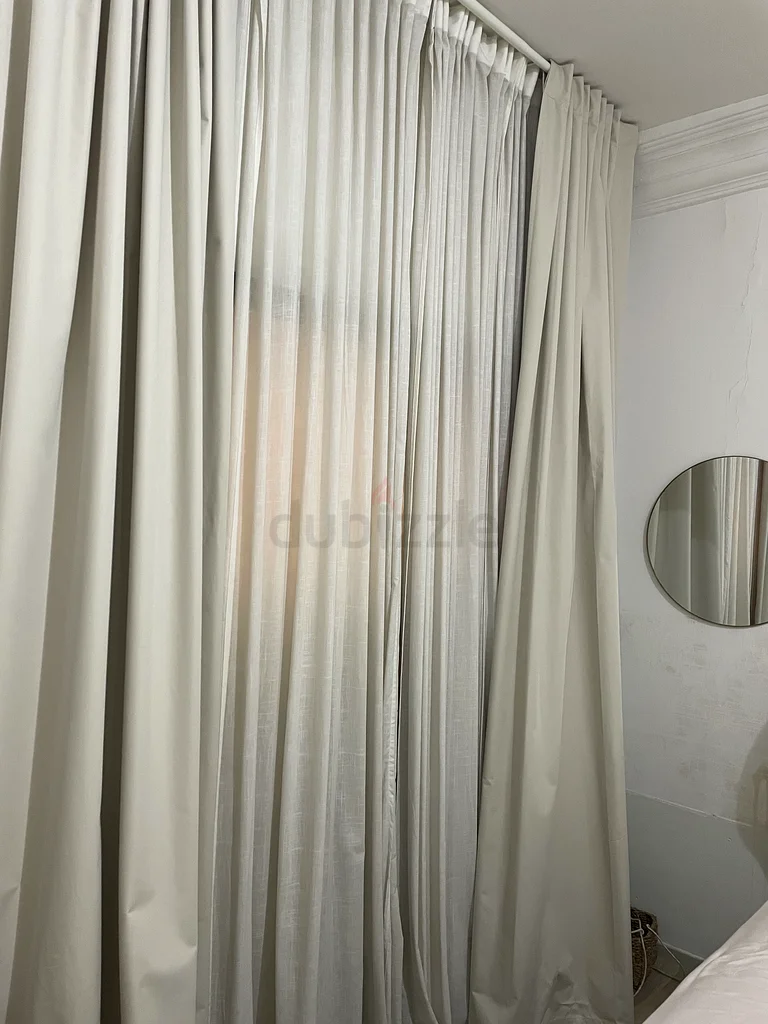 Home Centre Stella Coated 2-Piece Blackout Curtain Set - 140x300 cm Beige63222346016642111