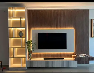 Stylish Modern TV Unit with Ambient Lighting