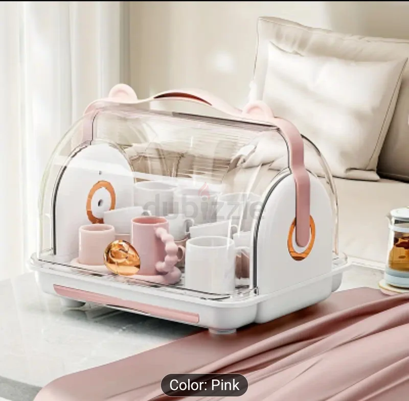 Spacious Dust-Proof Feeding Essentials Organizer with Lid - White  Blue, Countertop Storage Box wit62863824918529113
