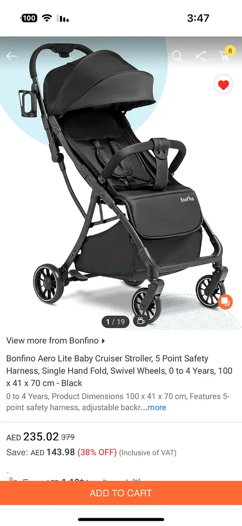 Bonfino Aero Lite Baby Cruiser Stroller - Sleek  Safe!