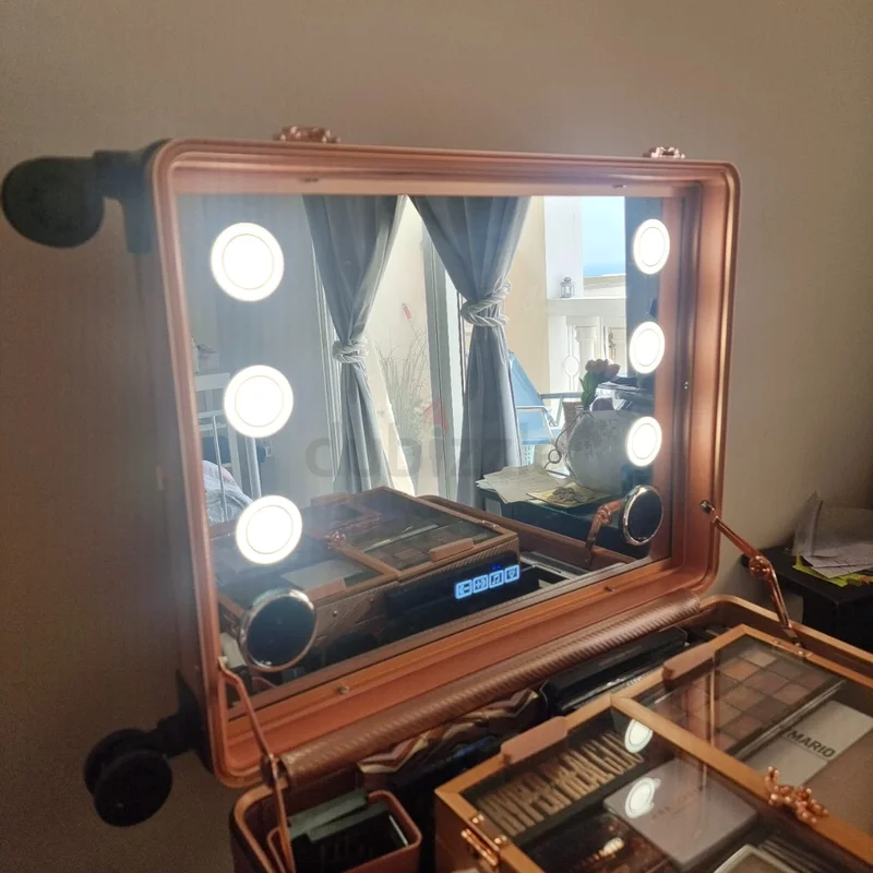 Makeup Train Stand Case, Trolley , Detachable 4-Wheel Rolling Makeup Case62864709388289112