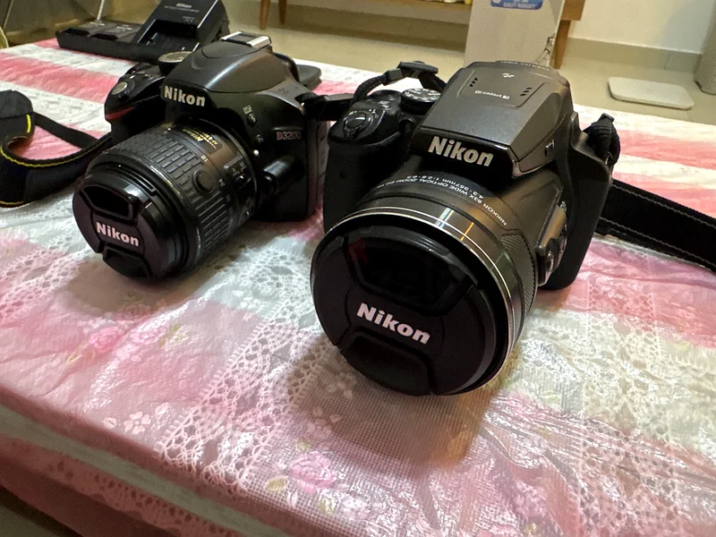 نيكون D3200، ونيكون كولبيكس P900، وحامل ثلاثي للبيع63265098247809112