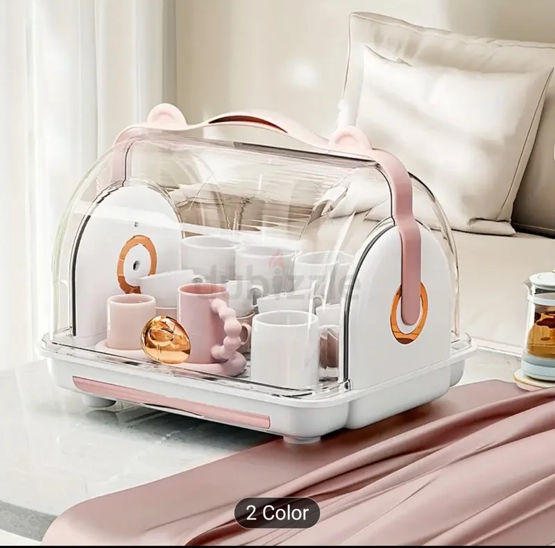 Spacious Dust-Proof Feeding Essentials Organizer with Lid - White  Blue, Countertop Storage Box wit62863824918529111