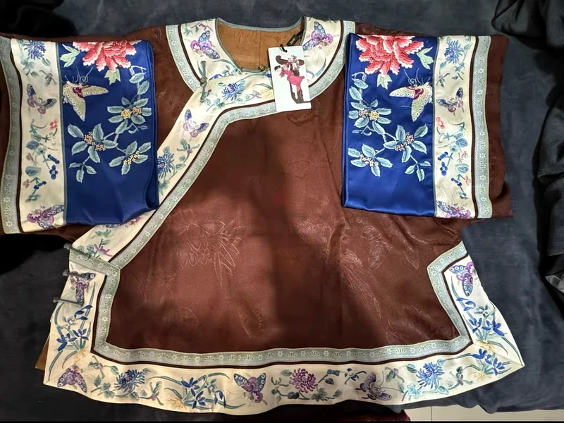 Silk fragrant cloud yarn fabric Ancient Chinese Dress Silk Classical Embroidery Oblique Blouse63239081094785112