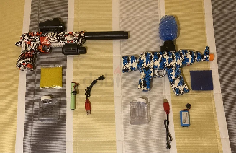Two electric gel blaster toy guns with accessories628647101027851115