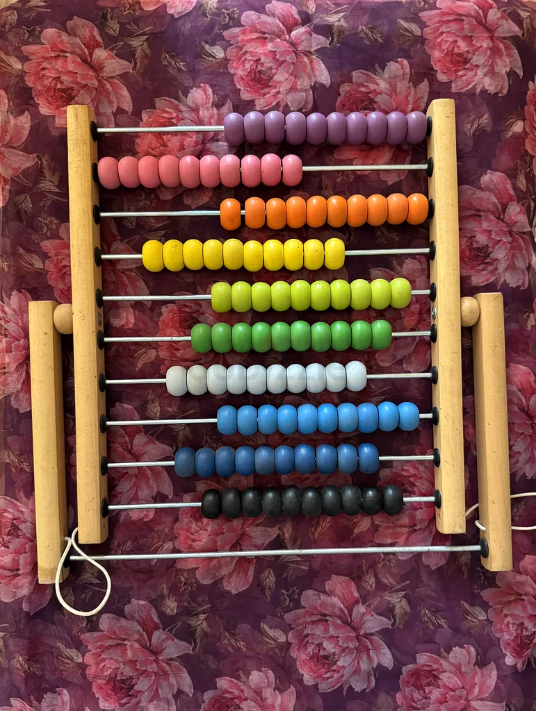 Abacus for growing kids, rainbow coloured beads and bought from IKEA632053616285471113