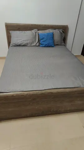 Stylish and Comfortable  strong Wooden Bed with branded mattress in Mint condition