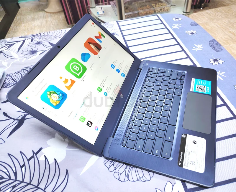 حاسوب إتش بي 14 بدقة فيديو كاملة إتش دي (ثنائي النواة إيه إم دي إيه 4-9120 إي) بنظام أندرويد كروم بوك مع متجر بلاي + صوت بو63258147660419114