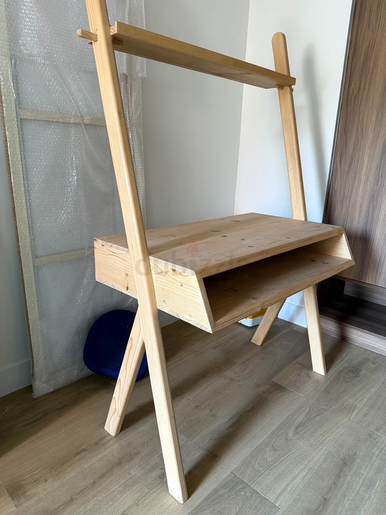 Stylish Wooden Study Table with Shelves63221861486722111