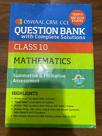 Oswal CBSE Class 10 Mathematics Question Bank - Perfect for Exam Prep!
