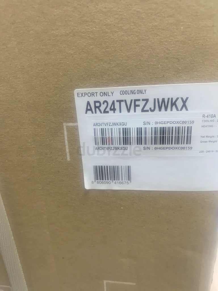 مكيف هواء سامسونج جديد كليًا، سعة طنين، انفرتر، منفصل، واي فاي، طراز AR24TVFZJWKX63265598851843111