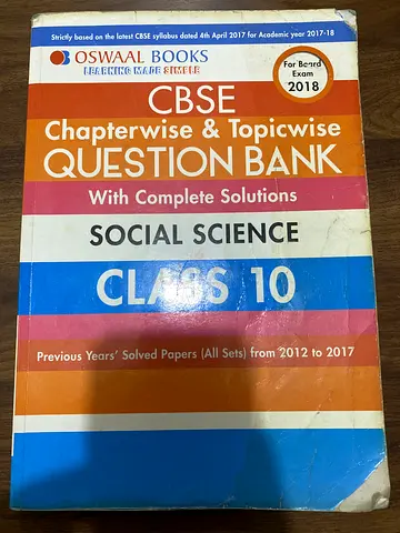 CBSE Class 10 Social Science Question Bank - Complete Solutions!