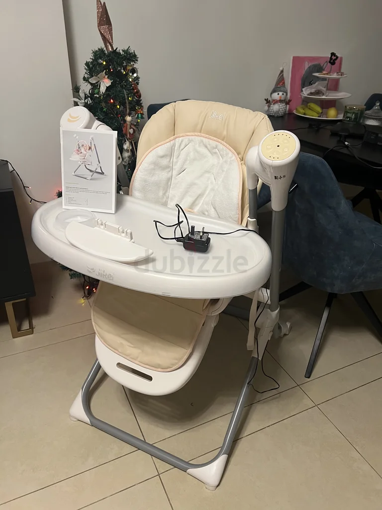 Jikel 2-in-1 high chair and electric swing629296599956511126