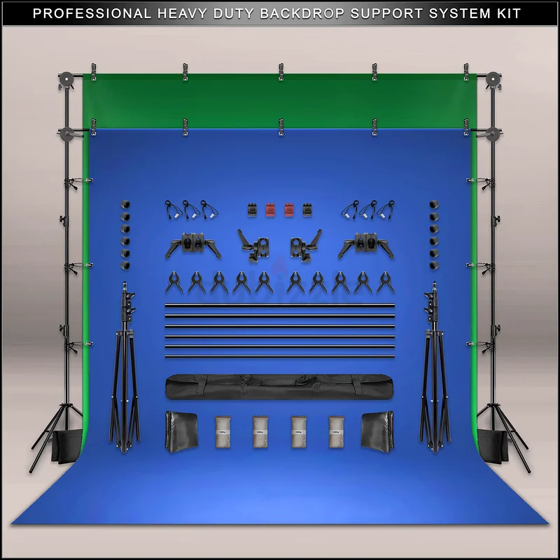(Exclusive) Heavy Duty Studio Backdrop Support System Kit63265102333571111
