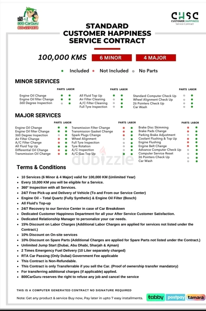Car Service Contract 2000AED631779704135701122