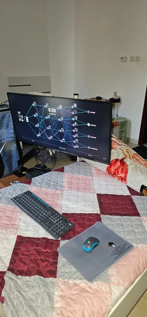 Stylish Computer Setup with Monitor Stand and Desk!62935676239745112